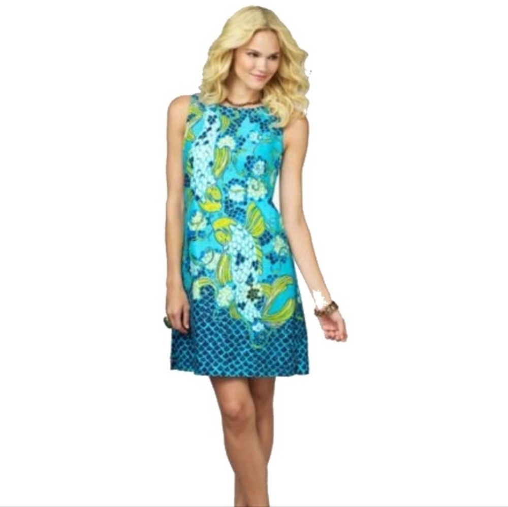 Lilly Pulitzer Turquoise Floral Shift Mini Dress